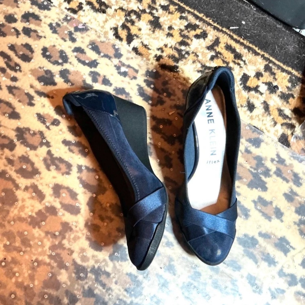 Anne Klein Navy Blue Wedge Shoes